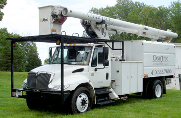 Harford County tree removal bucket truck